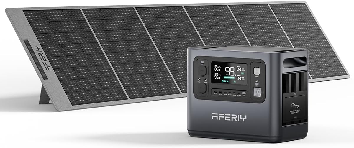 AFERIY Portable Power Station 1248Wh with 400W Portable Solar Panel