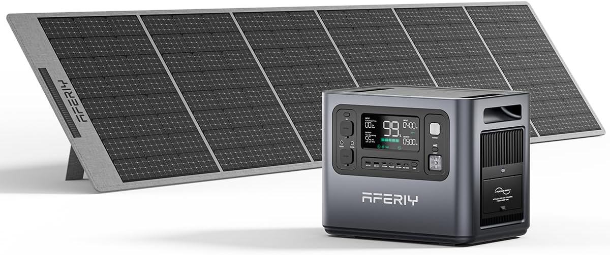 AFERIY Portable Power Station 2400W with 400W Solar Panel