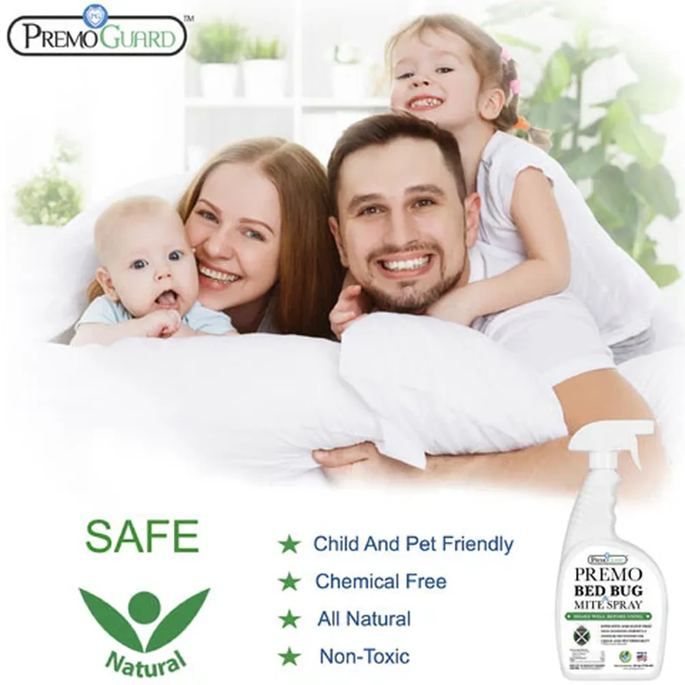 Premo Guard bed bug and mite killer is safe for kids and pests. 