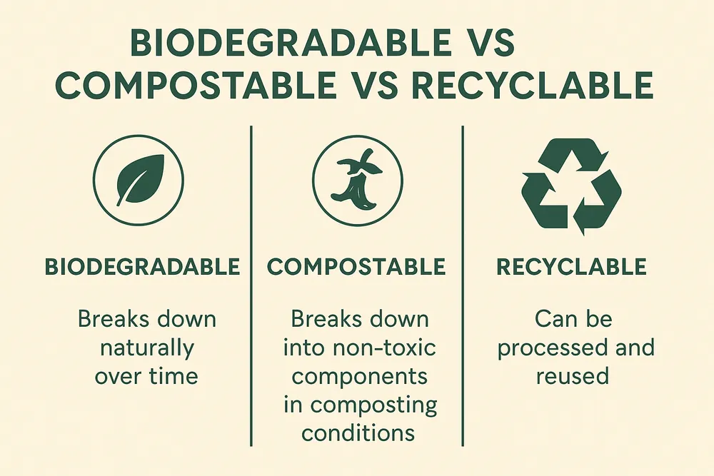 Biodegradable vs Compostable vs Recyclable